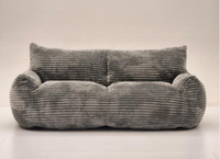 Canapé nuage sans structure en tissu velours gris, petit format, personnalisé, compressé, pour salon, emballé en boîte