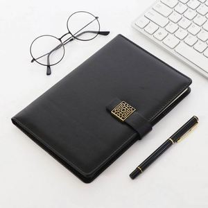 Carnet de composition A5 personnalisé à couverture rigide avec 100 feuilles, agenda professionnel en cuir épaissi, couverture en PU gravée pour cadeau - Product Image 2