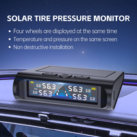 Sistema de Monitoreo de Presión de Neumáticos (TPMS) para Automóvil con Energía Solar, 4 Sensores Externos, Pantalla LCD Digital, 12 Meses de Garantía, Sin Programación