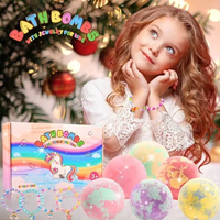 Emballage de luxe en boîte pour bombes de bain à la marque privée pour filles et enfants avec des jouets et des bijoux surprise à l'intérieur, cadeau pour filles