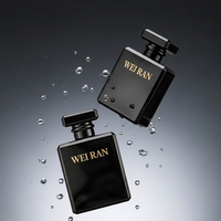 Vente en gros de flacons de parfum noirs uniques de 30 ml, 50 ml, 100 ml, flacon de parfum cosmétique de luxe en verre noir, transparent avec bouchon