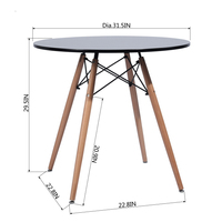 Ventes directes d'usine Table basse sur pied en bois Salle à manger 2 4 personnes Table ronde moderne du milieu du siècle pour cuisine Salon