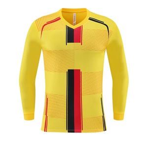 Camiseta de Fútbol de Manga Larga para Hombre, Cuello en V, Bloques de Color, Malla Transpirable, Ajustada, Manga Completa, Ropa Deportiva para Todas las Temporadas - Product Image 3