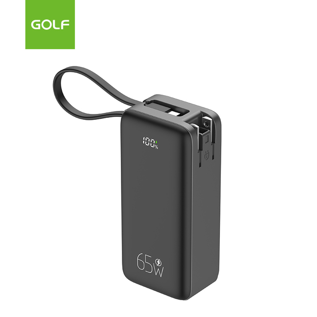 Portable Built in Cable Mini Power Banks LCD Digital Wholesale Price Universal PD 65W Fast Charging Power Bank 20000mAh