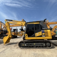 Excavatrice sur chenilles Komatsu PC130 d'occasion, 13 tonnes, avec roulements fiables et de haute qualité, idéale pour les travaux de terrassement et la construction routière