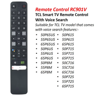 Nuevo Control Remoto Original TCL Android Smart TV RC901V FMR6 Compatible con Modelos 65P725 50P65US 55P65US 65P615 50P715 433MHz