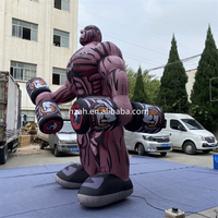 Gym en plein air personnalisé publicité fitness homme musculaire gonflable avec des haltères
