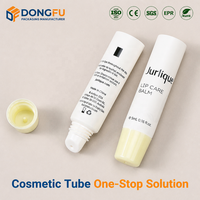 Tube souple PE vide personnalisé de 5 ml, jaune, avec bouchon à vis, finition mate, pour crème ou baume à lèvres, emballage cosmétique, couleur personnalisable