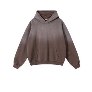 TKAN193D Hombres Nuevo estilo High Street gradiente vintage Lavado Pesado Algodón Oversize casual moda Sudadera con capucha - Product Image 2