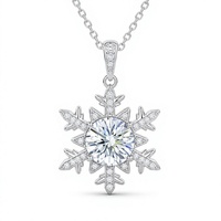 Collier pendentif flocon de neige en argent sterling S925 de luxe avec moissanite 1 carat couleur D VVS1, cadeaux de Noël pour femmes, OEM ODM