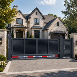 Portail coulissant automatique en aluminium sur mesure, sans rail, électrique, pour allées résidentielles, villas et maisons - Product Image 3