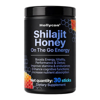 Tiktok Emballage personnalisé de marque privée miel de Shilajit d'or comme supplément vitaminique pour hommes boisson énergisante vitaminée miel de Shilajit