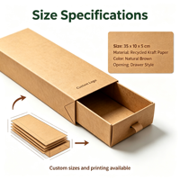 Boîte kraft longue sur mesure, acceptant les commandes d'échantillons, boîte coulissante recyclable pour emballage cadeau d'objets longs