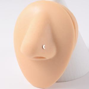 G23 टाइटेनियम पुश-इन महिलाओं के लिए नाक की हड्डी के स्टड-कर्व्ड नोस्ट्रिल नाक नाखून 20 ग्राम शादी के गहने - Product Image 5