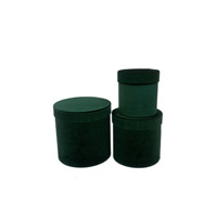 Ensemble de trois boîtes à fleurs en velours doré personnalisables pour fleurs fraîches, cadeaux de mariage, emballage en carton composite