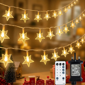 <span class=keywords><strong>Guirlande</strong></span> lumineuse <span class=keywords><strong>LED</strong></span> 10m/20m/30m avec prise UK, fil de cuivre <span class=keywords><strong>micro</strong></span>, télécommande et minuterie, pour Noël, <span class=keywords><strong>220V</strong></span>, effet étoile - Product Image 1