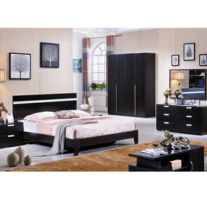 Nuovo Modello Set Mobili per <span class=keywords><strong>Camera</strong></span> da Letto <span class=keywords><strong>Matrimoniale</strong></span> King Size di Design Moderno Colore Nero - Product Image 1