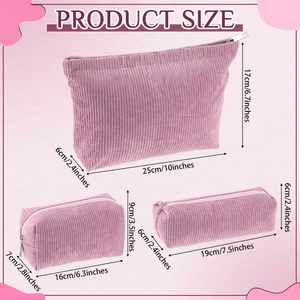 Cute <b>Makeup</b> Bag Corduroy Cosmetic Bags Aesthetic Design Ladies Tote Pouch Women's Pencil <b>Case</b> - Product Image 2