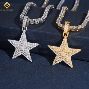 Pendentif de luxe pour homme en argent 925 plaqué or 18 carats avec moissanite, style hip-hop, serti de pierres, pour un usage quotidien - Product Image 2