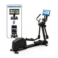 Elliptique de fitness commercial électrique avec affichage intelligent à bouton rotatif, cadre en alliage d'aluminium, propulsion arrière, écologique et durable Liva