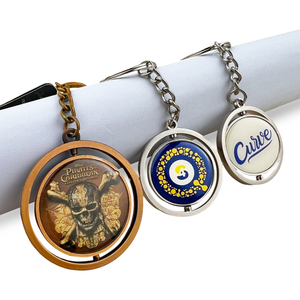 Tùy Chỉnh Kim Loại 360 Độ Xoay Quay Keychain Thời Trang Cổ Điển In Sticker Khuyến Mại Kinh Doanh Quà Lưu Niệm Quà Tặng Vòng Chìa Khóa - Product Image 1