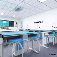 Meubles de laboratoire d'école et d'industrie pharmaceutique à guichet unique Table de travail de banc de laboratoire en métal et armoire de laboratoire médical