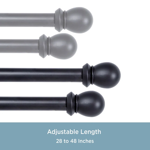 Tringles à rideaux doubles fixées au mur Tringles à rideaux extra larges extensibles pour les grandes fenêtres Ensemble de tringles à rideaux doubles occultantes thermiques - Product Image 2