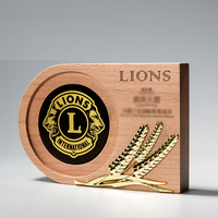 Plaques de récompense personnalisées en bois, trophées en forme d'épis de blé, plaques en verre cristal, coupes-trophées en bois