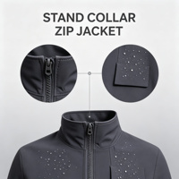 Veste légère pour homme en nylon recyclé, coupe-vent, imperméable, respirante, à séchage rapide, avec fermeture éclair et col montant, entièrement zippée, pour activités de plein air et usage décontracté