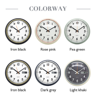 Horloge murale de cuisine rétro 14 pouces, nouveau design en plastique en forme de bol, grande horloge murale Antique avec Date, vente en gros, 1 pièce