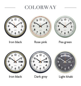 Оптовая продажа, 14 дюймов, ретро, кухонные настенные часы, новый дизайн, форма чаши, пластиковые большие антикварные настенные часы с датой - Product Image 4