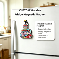 Aimant de réfrigérateur en bois personnalisé, design mignon de dessin animé Van Toucan, cadeau touristique personnalisé, autocollant pour réfrigérateur