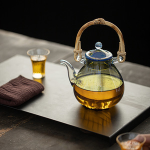 Tetera de vidrio Guanlan con asa resistente al calor para estufa eléctrica de cerámica, tetera para preparar té en casa - Product Image 3