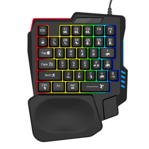 Juego de ratón con teclado mecánico retroiluminado RGB para juegos con una sola mano Interfaz USB para zurdos con función impermeable - Product Image 2