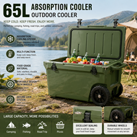 Glacière à roulettes moderne 65L, personnalisable, robuste et isolée, pour le stockage alimentaire portable en extérieur, le camping et la pêche