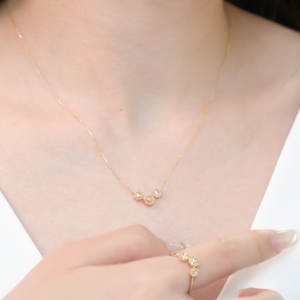 Collier pendentif losange en or jaune massif 18 carats avec diamant naturel taille rose, design antique de haute qualité, pour femme, idéal comme cadeau - Product Image 3