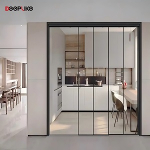 Modern Trackless <strong>Concealed</strong> Glass <strong>Door</strong> Invisible Sliding <strong>Door</strong> Hardware Kit Aluminum Alloy Ghost <strong>Door</strong> - Product Image 3