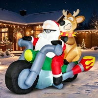 Ornement de Noël gonflable personnalisé, Père Noël à moto, pour la décoration des fêtes