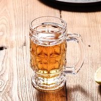 Verres à vin en verre nid d'abeille 0,5 L, verre transparent avec poignée, chopes à bière au design classique pour les fêtes