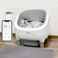 Bac à litière automatique intelligent autonettoyant pour chat, conception ouverte, contrôle par application, double capteur de sécurité, nettoyage facile, contrôle des odeurs, grande capacité