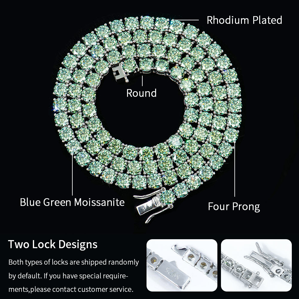Turquoise(White Gold Plated)-5mm Width
