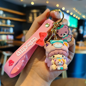 QYS Set de Llaveros 3D Kawaii de Dibujos Animados, Colgante de Plástico con Mosquetón, Diseño de Animales Lindos, Rosa, Morado, Colorido, Regalo - Product Image 3