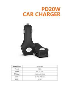 Cargador de Coche USB C PD de Metal con Pantalla LCD de Carga Súper Rápida de 30W para Xiaomi, Cargador Tipo C para Coche para Teléfonos Móviles y Laptops - Product Image 2