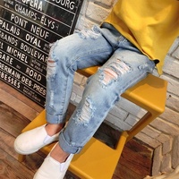 Pantaloni Jeans strappati per bambini 2022 nuovi pantaloni in Denim rotto per bambini primavera per bambina 3-10T