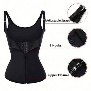 Corset amincissant respirant et écologique pour femme, gaine amincissante sous la poitrine, gilet gainant en Spandex/Nylon pour le sport et l'entraînement, noir - Product Image 4