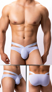Slip da bagno sexy da <span class=keywords><strong>uomo</strong></span> traspiranti con doppio elastico, dettagli in oro rosa e tasca frontale che accentua la vestibilità a V - Product Image 4