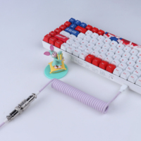 Keyboard Gaming Mekanik Warna Macaron Kustom Grosir dengan Lampu Latar RGB dan Kabel USB Type C Terprogram