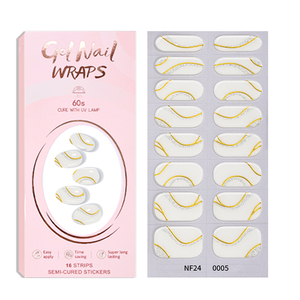 Nuevas pegatinas <span class=keywords><strong>de</strong></span> esmalte <span class=keywords><strong>de</strong></span> uñas <span class=keywords><strong>de</strong></span> gel curado UV a la moda, envolturas <span class=keywords><strong>de</strong></span> uñas <span class=keywords><strong>de</strong></span> gel semicuradas personalizadas con lámina dorada, <span class=keywords><strong>mayorista</strong></span> - Product Image 5