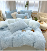 Housse de Couette de Luxe Moelleuse Ultra Douce en Velours à Poils Longs, Parure de Lit Polaire