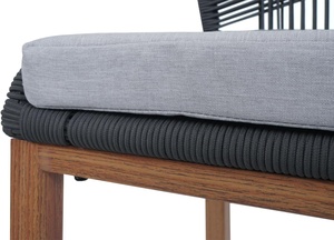 Bộ 2 ngoài trời <span class=keywords><strong>Patio</strong></span> <span class=keywords><strong>Bar</strong></span> Phân handwoven sợi dây thừng với đệm chống thấm nước khung kim loại cho nhà bếp đảo hồ bơi-Ghế vườn - Product Image 4